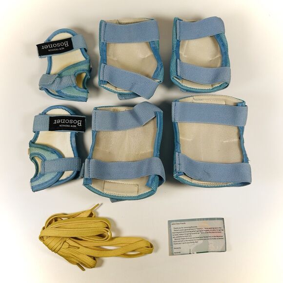 BoSoner Kids Knee Pads Elbow Pads Wrist Guards Protective Set Size Medium Blue - Picture 4 of 9